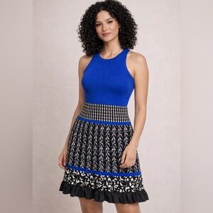 Girls From Savoy Blue Merino Wool Blend Sleeveless Knit Dress Size M  office